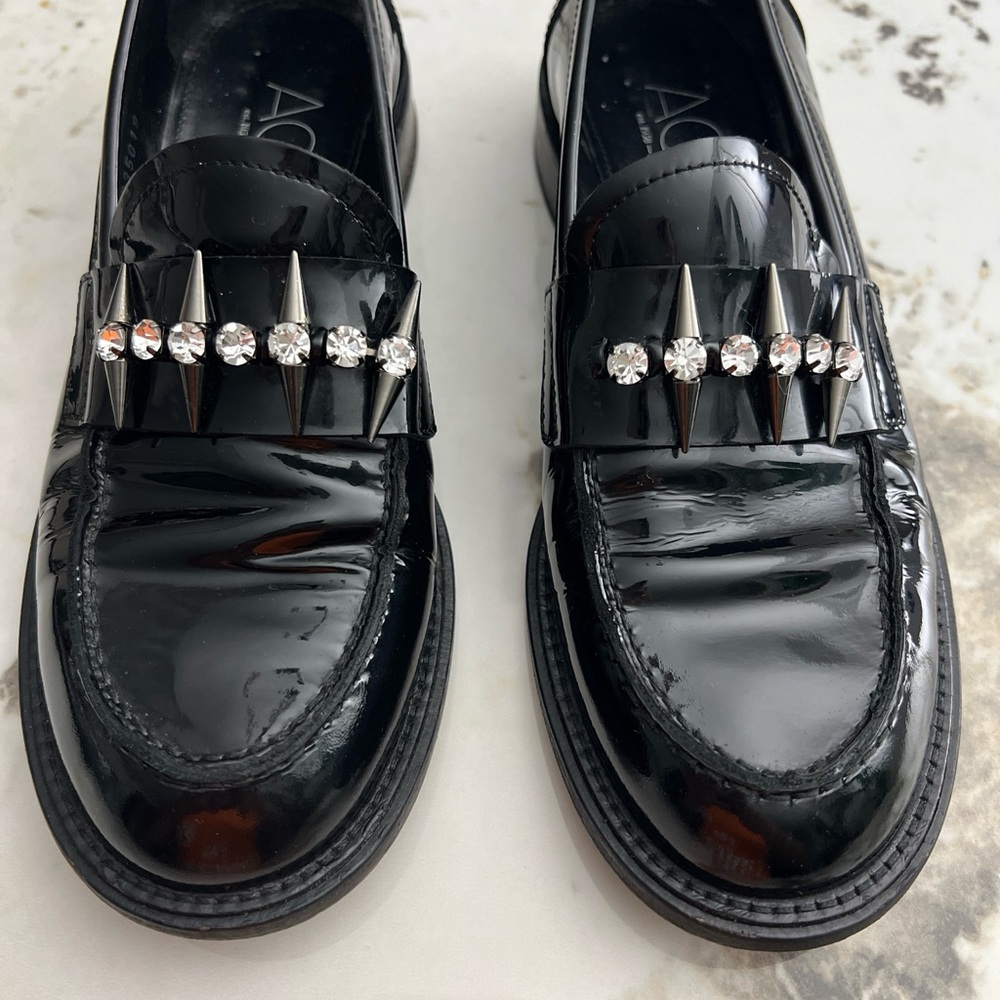 AGLLola 25MM Spike Patent Leather Loafers US-8-8.5